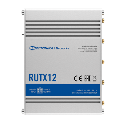 Teltonika Router 4G Industriale - Dual Modem 4G Cat 6 Dual SIM  - Wi-Fi 5 - Bluetooth LE 4.0 - Posizionamento GNSS - 5 porte Ethernet RJ45 Gigabit