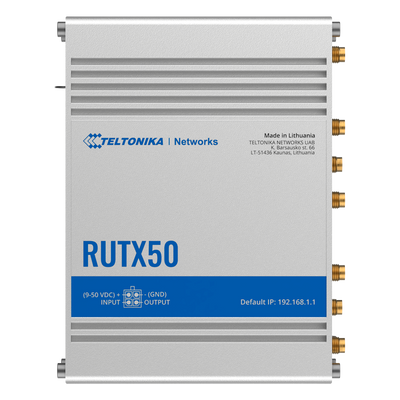 Teltonika Router 5G Industriale - 5G Sub-6Ghz SA/NSA  - Dual SIM Dual Modem  - Wi-Fi 5 - Posizionamento GNSS - 5 porte Ethernet RJ45 Gigabit