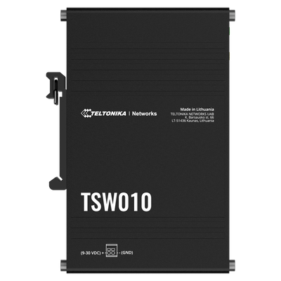 Teltonika Switch Unmanaged Industriale - 5 porte Ethernet RJ45 Fast Ethernet - Robusto Alloggiamento in Alluminio - Plug and Play - Alimentazione DC 9 a 30V - LED di Stato
