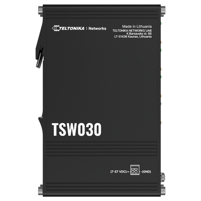 Teltonika Switch Unmanaged Industriale - 8 porte Ethernet RJ45 Fast Ethernet - Robusto Alloggiamento in Alluminio - Plug and Play - Alimentazione DC 5 a 57V - LED di Stato