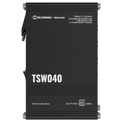 Teltonika Switch PoE Unmanaged Industriale - 8 porte Ethernet RJ45 Fast Ethernet - 8 Porte Ethernet PoE+ 802.3af/at - Fino a 30W per ogni Porta PoE - Fino a 240W di Potenza PoE - Robusto alloggiamento in alluminio anodizzato
