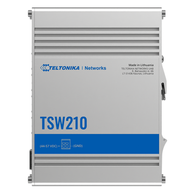 Teltonika Switch Unmanaged Industriale - 8 porte Ethernet RJ45 Gigabit +2 SFP Gigabit - Robusto Alloggiamento in Alluminio - Plug and Play - Alimentazione DC 7 a 57V - LED di Stato