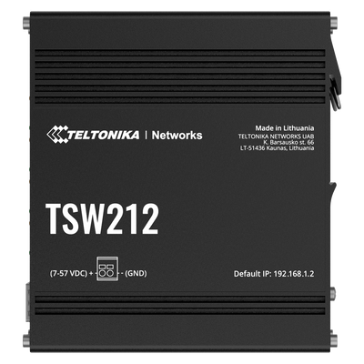 Teltonika Switch Managed Industriale - 8 porte Ethernet RJ45 Gigabit +2 SFP Gigabit - VLAN/Loop Prevention/STP/RSTP/Port Mirroring - Robusto Alloggiamento in Alluminio - Montaggio su guida DIN