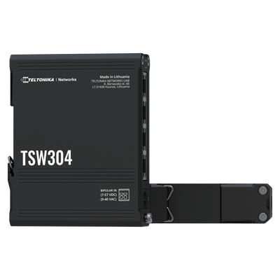 Teltonika Switch Unmanaged Industriale - 4 porte Ethernet RJ45 Gigabit  - Robusto Alloggiamento in Alluminio