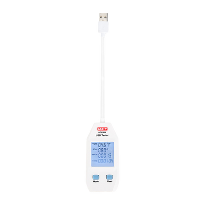 Misuratore di corrente e tensione UNI-T - Semplice connessione USB Tipo A - Permette di conoscere la tensione e la corrente del dispositivo alimentato - Tensione di ingresso 4~24V DC - Corrente massima 3A - Display LCD