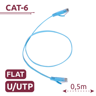 Cable UTP Flat - Ethernet - Conectores RJ45 - Categoría 6 - 0