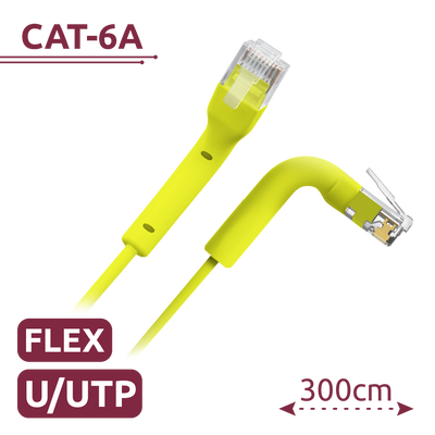 Cable UTP flexible - Ethernet - Conectores RJ45 - Categoría 6A - 3 m - Color amarillo