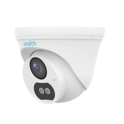 Cámara Turret IP Uniview-Uniarch - 2 MP | Lente 2.8 mm  - IR 30 m | Luz blanca 15 m | DWRD - Detección de cuerpo humano 2.0 - PoE  - Micrófono integrado