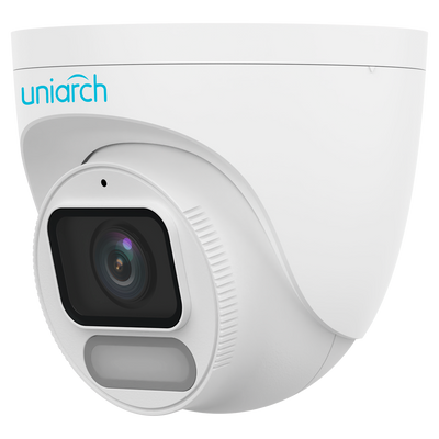 Telecamera IP Turret | Uniarch - 2 MP | Ottica 2.8 mm | microSD 512 GB - Luce bianca 30 m | WDR 120 dB - Color Hunter con tecnologia WISE-ISP - PoE | UMD | IP67 - Pulsante di reset | Microfono integrato