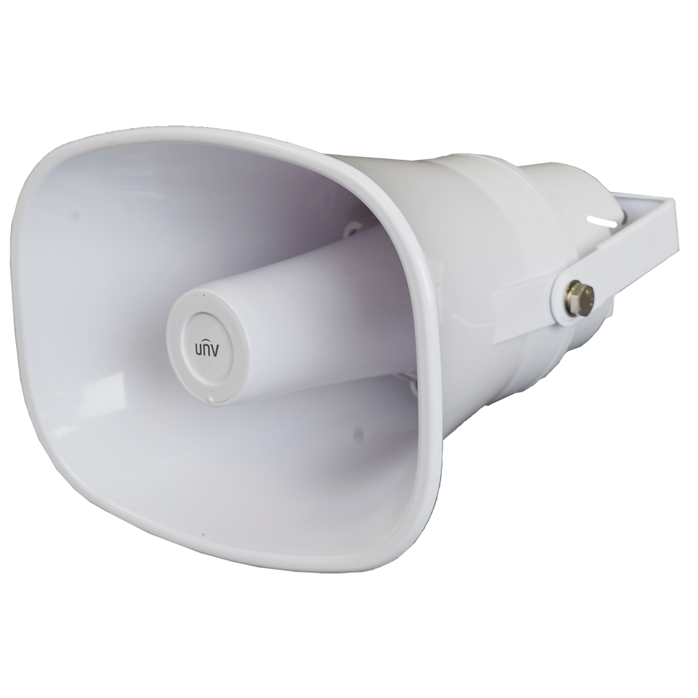 Altoparlante a tromba Uniview 15 W - Supporta la trasmissione con l'NVR Uniview - Storage integrato - Supporta l'audio bidirezionale - PoE | 122 dBSPL | -37 dBV/Pa | Allarme - IP66 | Interfaccia web