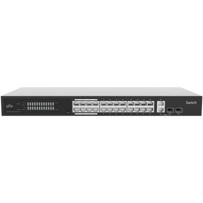 Uniview Switch PoE Cloud Managed - 24 RJ45 GE + 2 uplink RJ45 GE +2 SFP - VLAN/Port Isolation/Loop Detection - Limite di Velocità della Porta