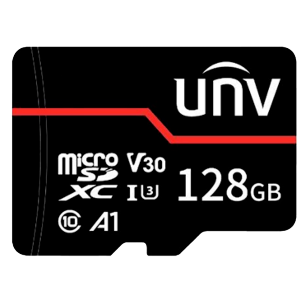 Scheda di memoria Uniview - microSD | Capacità 128 GB - Classe 10  | Velocità di scrittura 70 MB/s - Fino a 3.000 cicli di scrittura - Formato exFAT - Ampio intervallo di temperatura.: Da -25 ºC a 85 ºC