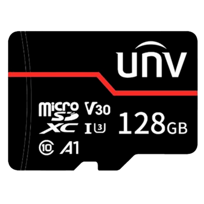 Scheda di memoria Uniview - microSD | Capacità 128 GB - Classe 10  | Velocità di scrittura 70 MB/s - Fino a 3.000 cicli di scrittura - Formato exFAT - Ampio intervallo di temperatura.: Da -25 ºC a 85 ºC
