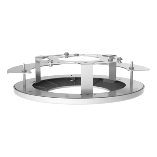 Staffa da incasso - Per telecamere dome - Utilizzo su soffitto - Colore bianco - Passacavo