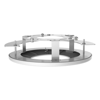 Staffa da incasso - Per telecamere dome - Utilizzo su soffitto - Colore bianco - Passacavo