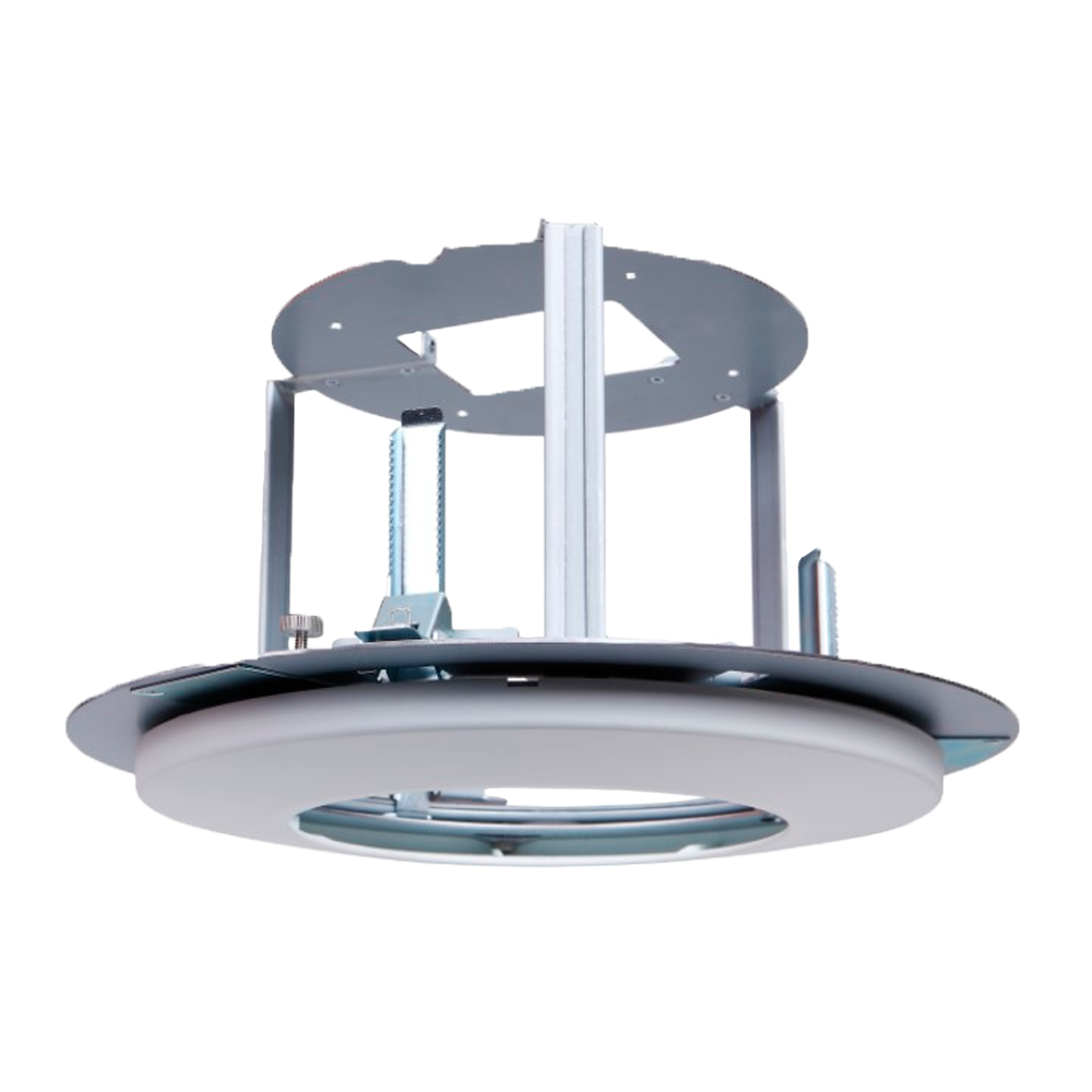 Staffa da incasso - Per telecamere dome - Utilizzo su soffitto - Passacavo - Colore bianco