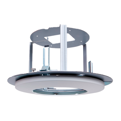 Staffa da incasso - Per telecamere dome - Utilizzo su soffitto - Passacavo - Colore bianco