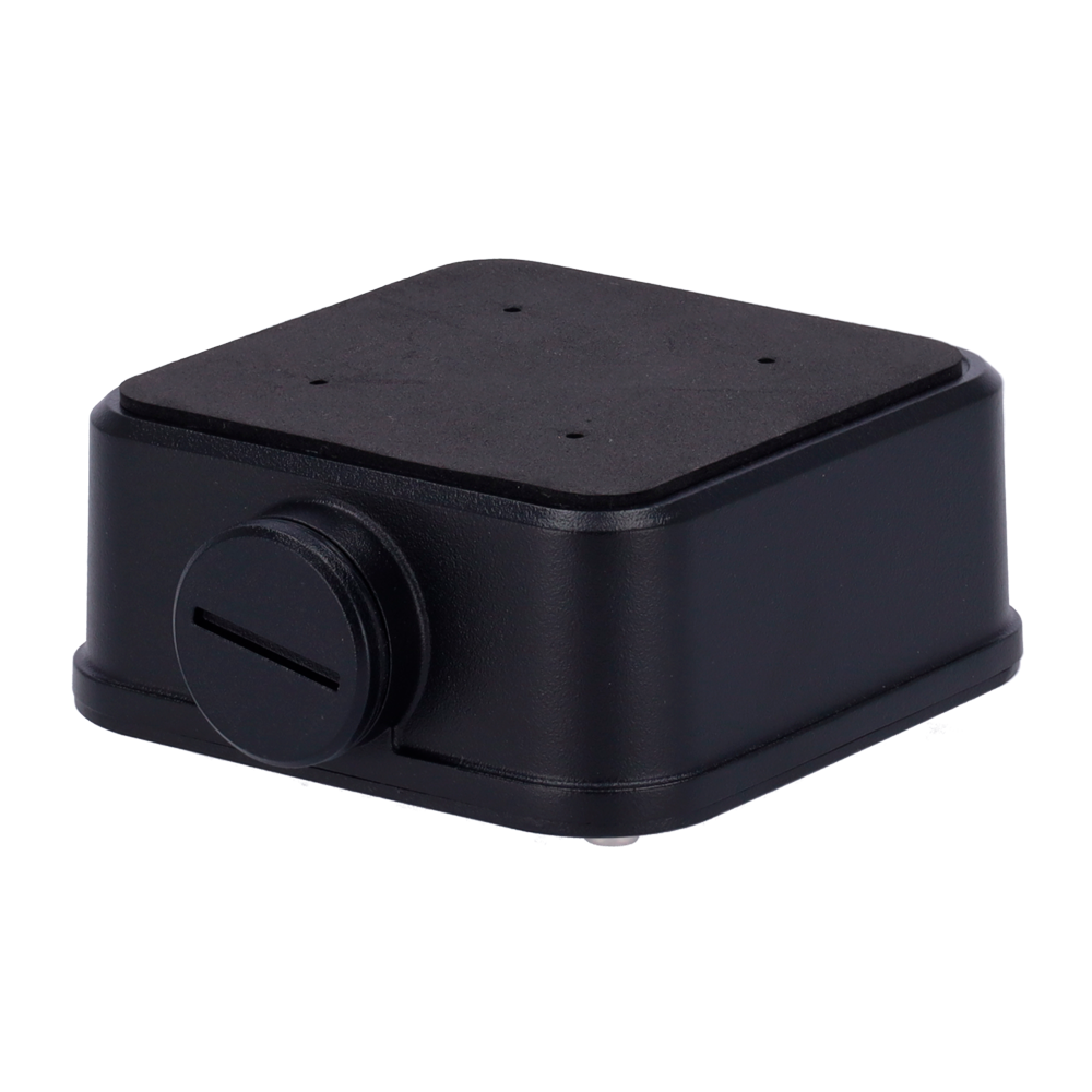 Scatola di giunzione - Per telecamere bullet - Per esterni - Installazione a tetto o parete - Colore Nero - Passacavo