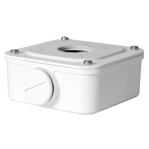 Scatola di giunzione - Per telecamere bullet - Per esterni - Installazione a tetto o parete - Colore Bianco - Passacavo