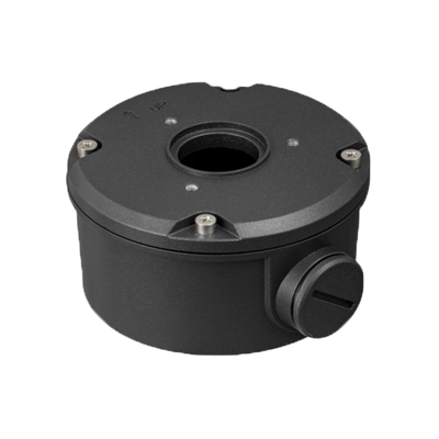 Scatola di giunzione - Per telecamere bullet - Per esterni - Installazione a tetto o parete - Colore Nero - Passacavo