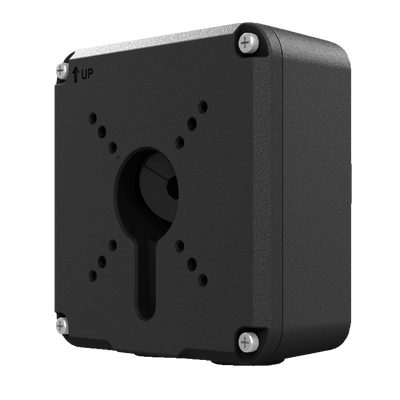 Scatola di giunzione - Per telecamere bullet - Per esterni - Installazione a tetto o parete - Colore nero - Passacavo