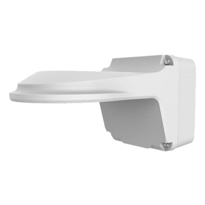 Staffa a parete - Per telecamere dome - Scatola di giunzione - Adatto per esterni - Colore bianco - Passacavo
