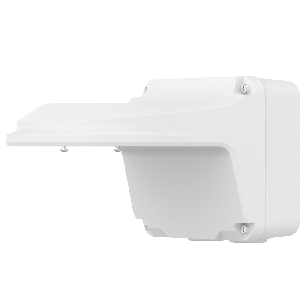 Staffa a parete - Per telecamere dome - Scatola di giunzione - Adatto per esterni - Colore bianco - Passacavo