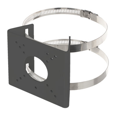 Staffa da palo - Per telecamere bullet - Per esterni - Diametro 55~127 mm - Passacavo - Colore nero