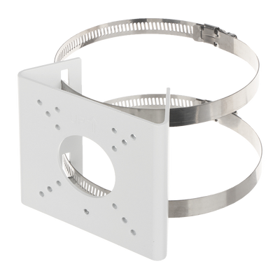 Staffa da palo - Per telecamere bullet - Per esterni - Diametro 55~127 mm - Colore bianco - Passacavo