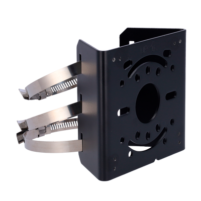 Staffa da palo - Per telecamere dome - Per esterni - Diametro 67~127 mm - Colore nero - Passacavo