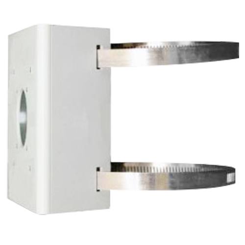 Staffa da palo - Per telecamere dome - Per esterni - Diametro 67~127 mm - Colore bianco - Passacavo
