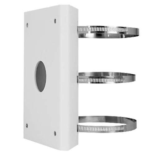 Supporto per palo - Per telecamere UNIVIEW PTZ - Adatto per esterni - Colore bianco - Passacavo