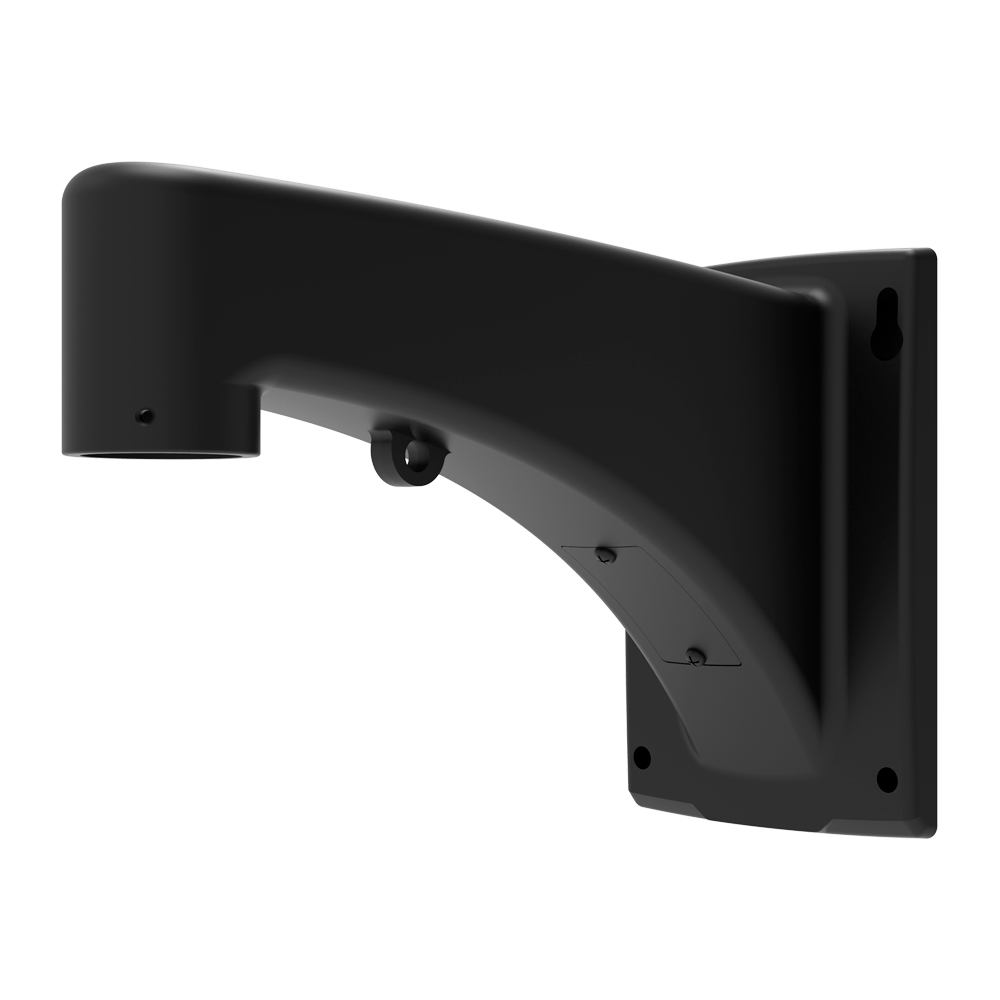 Staffa a parete - Per cupole motorizzate - Adatto per esterni - Colore Nero - Passacavo