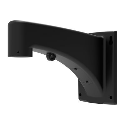 Staffa a parete - Per cupole motorizzate - Adatto per esterni - Colore Nero - Passacavo