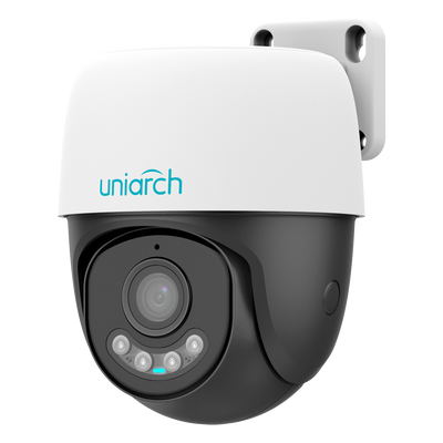 Telecamera Dome Uniarch IP  - 4 MP | Ottica 4 mm | microSD 512 GB - Auto Tracking | Wise-ISP - Luce bianca 30 m | DWDR - Wi-Fi | Mic | Altoparlante | IP66