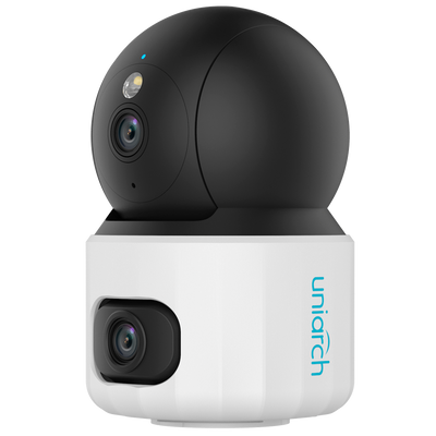 Cámara IP WiFi Uniarch Panda serie S
 - 3 MP | 2.8 mm + 6 mm | microSD 512 GB - IR 10 m | Luz blanca 10 m  - Cámara panorámica + Cámara PT - UMD | Detección de llanto y mascotas - Audio bidireccional: Micrófono y altavoz