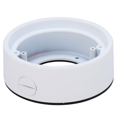 Staffa per il montaggio a parete - Per telecamere dome compatte - Per esterni - Installazione a tetto o parete - Colore bianco (RAL9003) - Passacavo