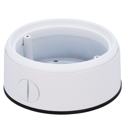 Staffa per il montaggio a parete - Per telecamere dome compatte - Per esterni - Installazione a tetto o parete - Colore bianco (RAL9003) - Passacavo