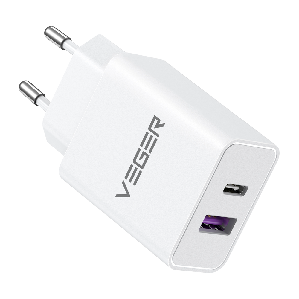 VEGER - Caricabatterie USB - Potenza 30W - Ricarica veloce  - Uscite USB-A