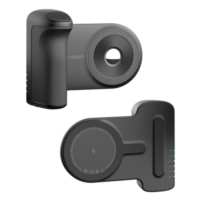 VEGER Power bank magnetica wireless - Capacità 5000mAh - Ingresso USB-C - Uscita wireless - Supporto in posizione verticale e orizzontale - Connessione Bluetooth con il telefono cellulare