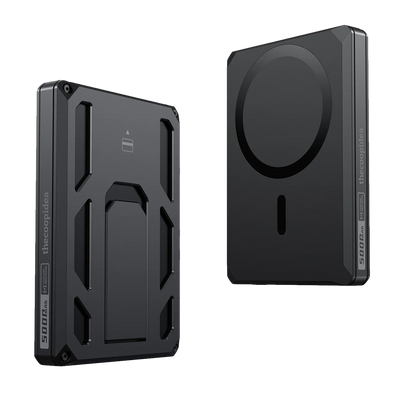 Power Bank con wallet magnético - Capacidad 5000mAh - Entrada USB-C - Salidas USB-C  e inalámbrica - Certificado con FindMy - Carga rápida | 2 dispositivos a la vez