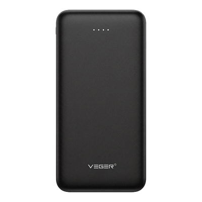 Veger Power Bank  - Capacidad 10000mAh - Entradas Micro USB-C y 2x USB-A - Salidas Micro USB-C y 2x USB-A - 3 dispositivos a la vez - Color negro