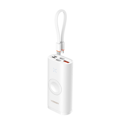 VEGER Mini Power bank con LED di ricarica - Capacità 10000mAh - Ingressi USB-C