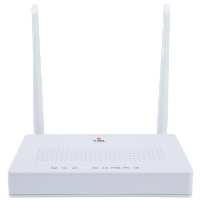 V-SOL Router ONT Wi-Fi 4 - 1X PON  4x LAN RJ45 10/100/1000Mbps 1x RJ11 - 802.11 b/g/n - Ideale per l'FTTH domestico e aziendale