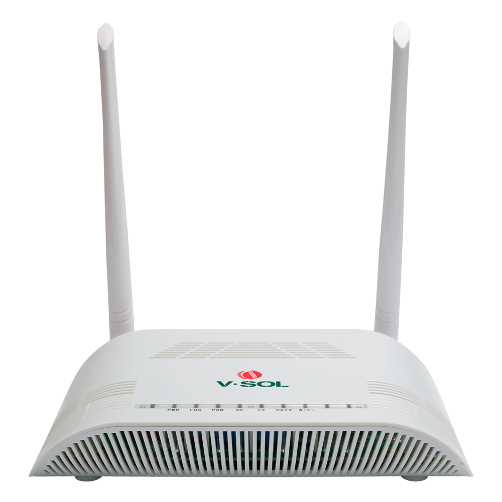 V-SOL Router ONT Wi-Fi 4 CATV - 1X PON 1x LAN RJ45 FE 1x LAN RJ45 GE 1x CATV - 802.11ac 2x2 dual band 2.4 e 5GHz  - Ideale per l'FTTH domestico e aziendale