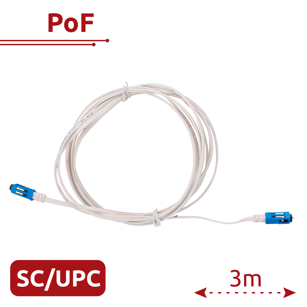 V-SOL - Cable PoF - Permite inyectar datos y alimentación por fibra - Conector SC UPC simplex - Longitud 3m