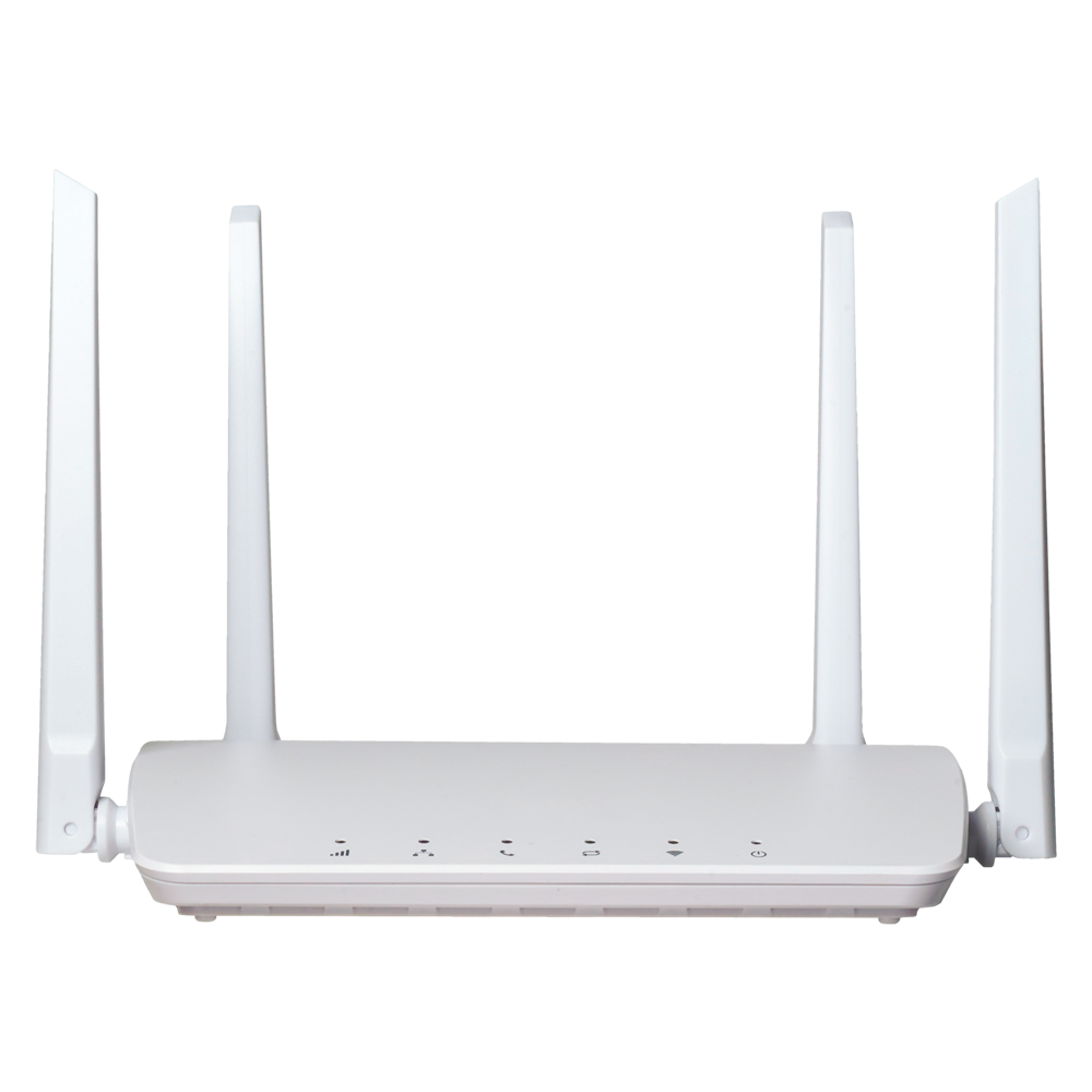 Router 4G Cat4 150Mbps Download 50Mbps Upload - 4x RJ45 10/100MBps - Interfaccia Wi-Fi 2.4GHz 802.11 b/g/n - Slot per scheda Nano SIM - LED indicatori di attività - Antenne LTE e Wi-Fi esterne