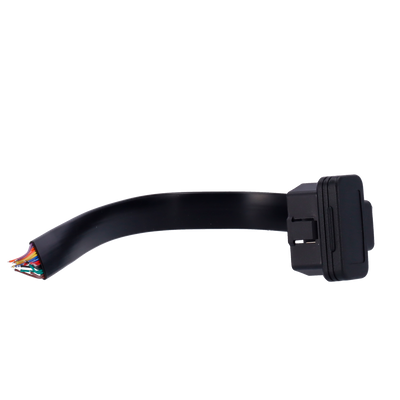 Cable OBD2 Macho - 16 pines - Longitud 30cm - Perfil bajo - Para soldar - Color negro