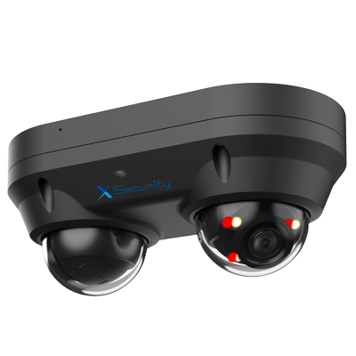 X-Security Telecamera IP Dome a doppia ottica - 2x 4 Megapixel (2560x1440) - 2x Ottica fissa 2.8mm - WDR 120dB | Dual Light(IR 30m e Luce Bianca 20m) - WizSense