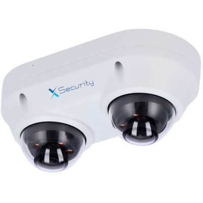 X-Security Telecamera IP Dome a doppia ottica - 2x 4 Megapixel (2560x1440) - 2x Ottica fissa 2.8mm - WDR 120dB | Dual Light(IR 30m e Luce Bianca 20m) - WizSense
